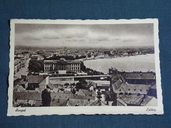 Képeslap, Szeged, város látkép részlet madártávlatból ,1943