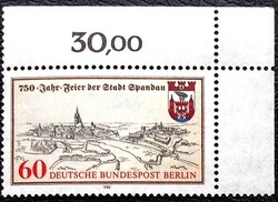 BB659s / Németország - Berlin 1982 Spandau 750 éve város bélyeg postatiszta ívsarki összegzőszámos