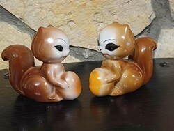 Pair of porcelain squirrels