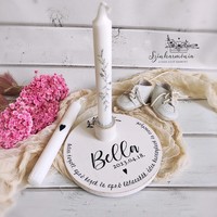 Baby welcome round candle holder