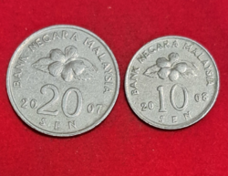 Malajzia  20 és 10 Sen (1023)