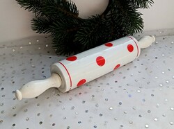 Red polka dot porcelain small rolling pin 25cm