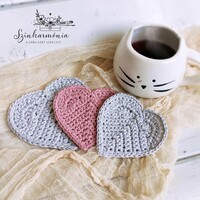 Crochet coaster set - pink misty mornings