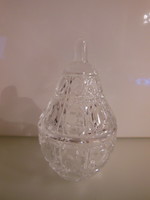 Sugar bowl - crystal - pear - 11 x 6 cm - German - perfect