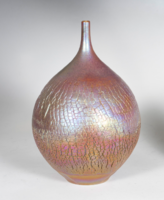 Iridescent vase by Ferenc Halmos