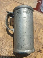 Antique pewter cup with a bunch of authentication marks from the 1890s