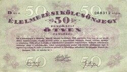 50 Pengő 1945 food loan ticket