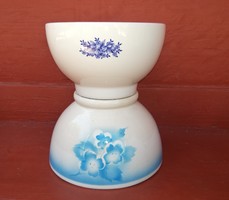 2 granite flowered bowls, nostalgia piece, rustic decoration, sold together