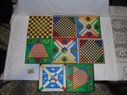 Eight pieces of old board game board, board - together