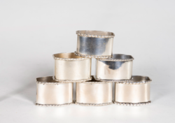Silver 6-piece napkin ring set