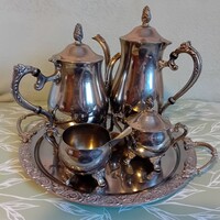 Silver-plated tea and coffee 5-piece set + 2 teaspoons as a gift