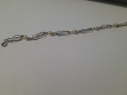 Beaded silver bracelet