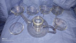 Schott & gen.Mainz jena glass heat-resistant glass art deco cup set marked 11 pieces + spout