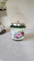 Beautiful, antique English porcelain biscuit jar
