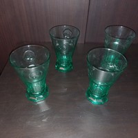Green glass glasses 4 pcs