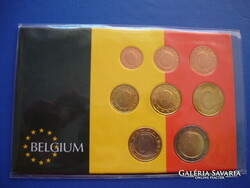 Belgium 1 euro cent - 2 euro 1999-2004 mixed line of 8 pieces! Rare! With two bimetals!