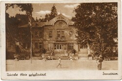 C - 299  Futott képeslap  Hévíz gyógyfürdő - szanatórium  1949  (Karinger fotó))