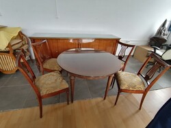 Antique circular dining table with 4 chairs