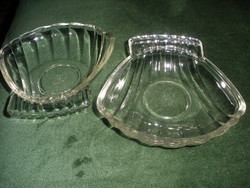 Marked, shell-shaped glass bowl 2 pcs