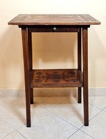 Sale!!! :) Antique/vintage wooden side table / with drawer - decorated with carvings