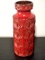 *Red glazed scheurich ceramic floor vase from West Germany from the 60s/70s,