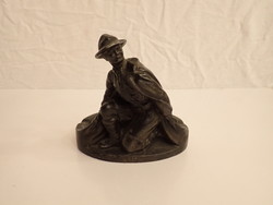 Bronze statue of a scout, ashtray,