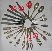 Mixed old silver-plated cutlery