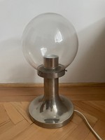 Narva króm asztali lámpa víztiszta üveg - vintage retro bauhaus design mid century