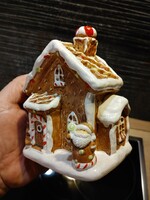 Porcelain gingerbread house candle holder