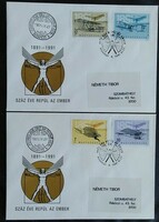 Ff4101-4 / 1991 100 years of man flying stamp line fdc