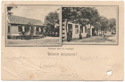 C - 295 running postcard solymár - gromon shop and restaurant 1906