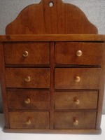 Vintage, 8-drawer, spice/pharmacy chest of drawers, cupboard, with copper buttons.