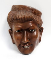 Boy, wooden statue with glass eyes
