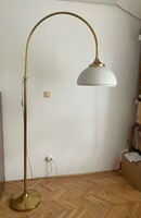 Copper floor lamp glass shade - lamp design vintage mid century