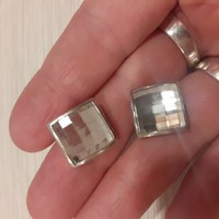 Shiny cube silver earrings