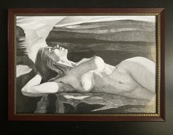 Female nude drawing - 32*23 cm with frame