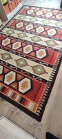 Hand-woven kilim wool carpet