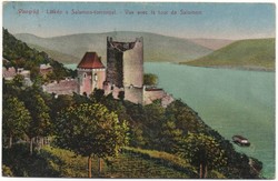 C - 279 printed postcard Visegrád - view of the Salamon tower 1937 (photo by Divaldy)
