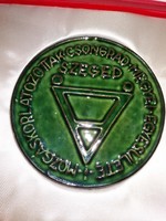 The ceramic commemorative plaque of the Csongrád County Association of the Disabled is perfect with its 10 cm box