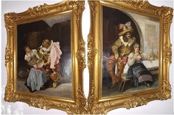 Barokk témájú nagyméretű festménypár