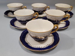Rare Zsolnay pompadour 12-piece, 6-person mocha and coffee set