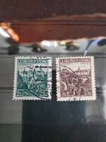 Czechoslovakia, 1936- castles, 2 and 3 crowns