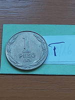 Chile 1 peso 1976 copper-nickel bernardo o'higgins #t
