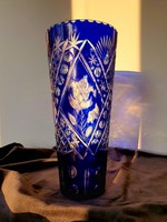Cobalt blue crystal vase