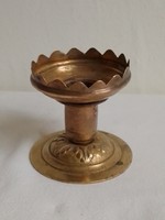 Antique old small copper table candle holder