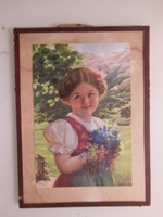 Glazed - picture - 24 x 18 cm - extremely sweet - very old - Austrian - flawless