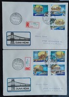 FF3688-94 / 1985 Duna- hidak bélyegsor FDC-n futott