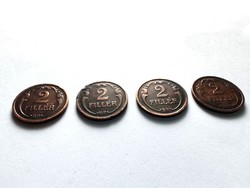 Bronze 2 penny row 1937- 1938 - 1939 - 1940, (4 pieces)