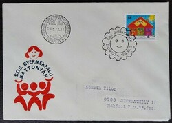 FF3752 / 1985 S:O:S Gyermekfalu bélyeg FDC-n futott