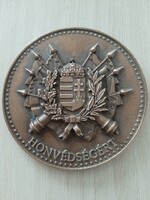 Gyönyörű címeres  régi honvédségi bronz  plakett  8 cm HONVÉDSÉGÉRT elismerő plakett